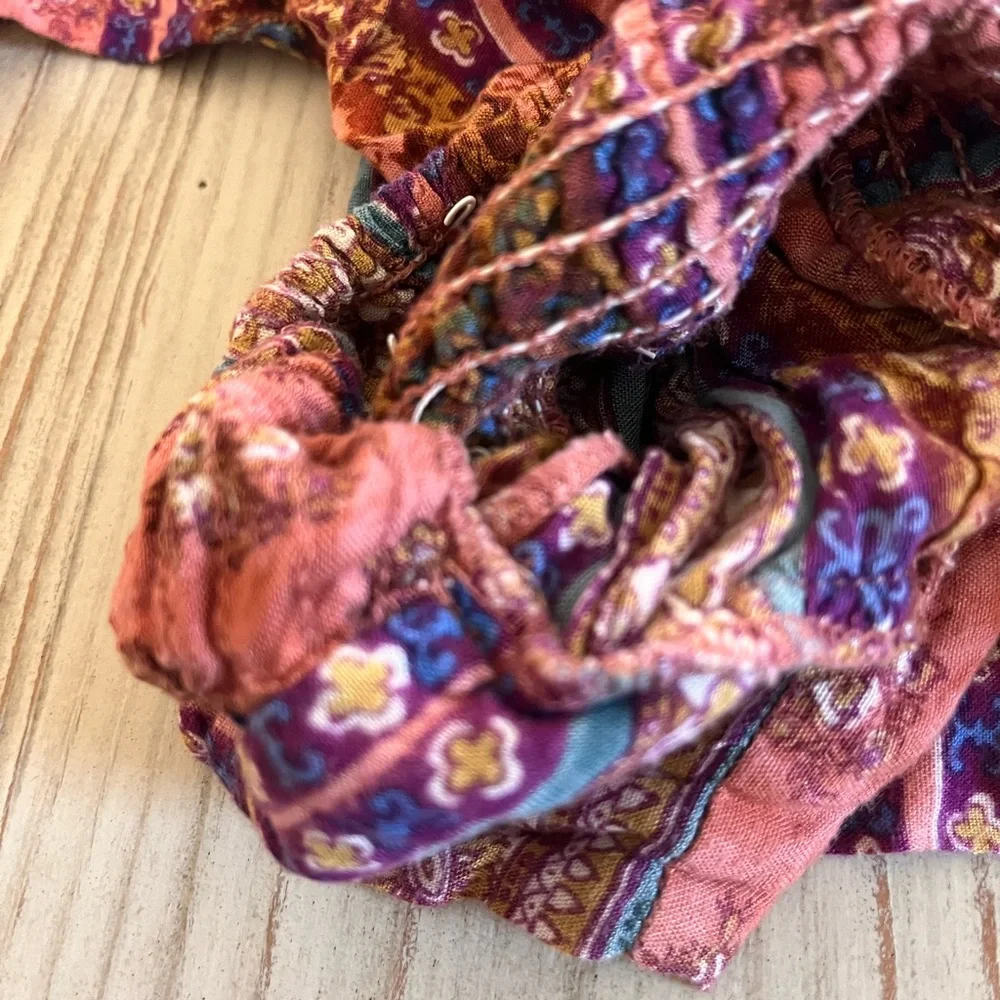 Earthbound Floral Bohemian Maxi Skirt - Multicolor hippie boho size small